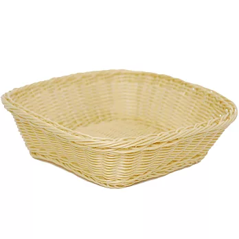 《EXCELSA》方型編織麵包籃(奶油黃23cm)