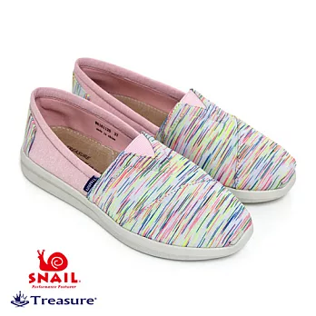 Treasure【SNAIL蝸牛_姊妹品牌】繽紛多彩線條輕量感休閒鞋EU36粉紅色
