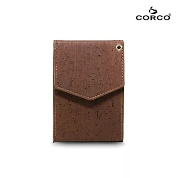 CORCO 簡約掛頸軟木皮夾 - 酷深棕(含掛繩)