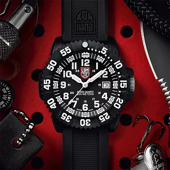 LUMINOX 雷明時 海豹部隊指標系列經典腕錶-黑x白時標/44mm