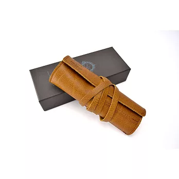 義大利皮革筆袋(4格裝)- E495 棕