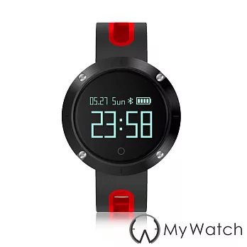 My Watch 運動守護藍牙智慧手環(IP67防水/心率) MY10黑/紅