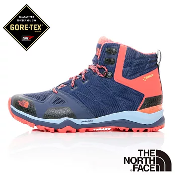 【The North Face】女 GT中筒輕量登山鞋US6愛國者藍/明亮橘