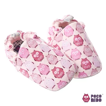 英國 POCONIDO 純手工柔軟嬰兒鞋 (粉紅貓頭鷹)24-30個月