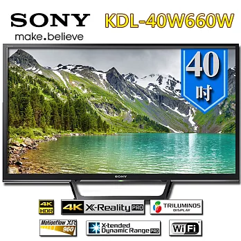 SONY 索尼 KDL-40W660W 40吋數位液晶電視(含基本運費)