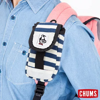 【CHUMS】SXN 多功能手機包深藍條紋/白