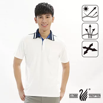 【遊遍天下】男款抗UV吸濕排汗機能POLO衫(GS10012)L白色