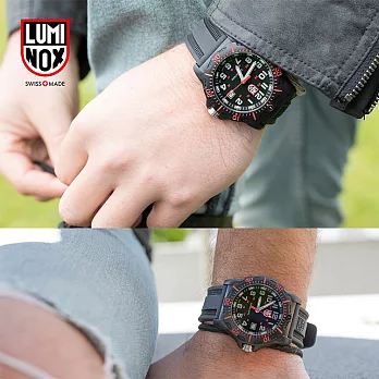 LUMINOX 雷明時Black Ops 8880黑夜行動系列腕錶-黑x紅時標/45mm