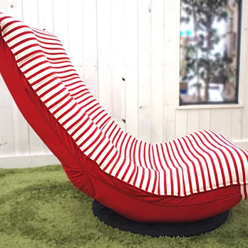 Peachy Life 日系條紋三段式旋轉和室椅/沙發椅(5色可選)紅色