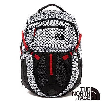 【The North Face】31L 15吋電腦背包黑橢圓印花/龐貝紅