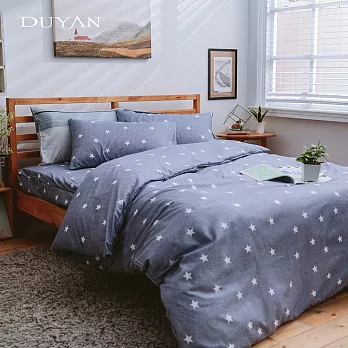 《DUYAN 竹漾》台灣製天絲絨雙人加大四件式鋪棉兩用被床包組-星語