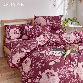 《DUYAN 竹漾》台灣製雲絲絨雙人加大四件式舖棉兩用被床包組-大奧