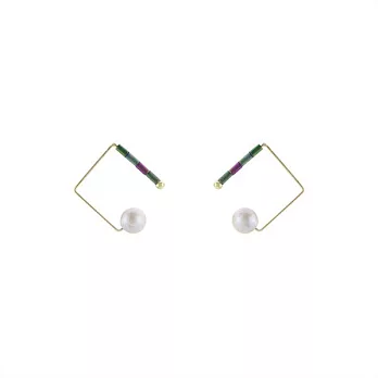 Snatch 克羅諾斯時空方框珍珠耳環 / Kronos Frame Pearl Earrings