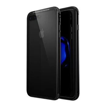 水漾 Glass iPhone 7Plus / 8Plus 5.5吋金屬邊框玻璃背蓋保護殼時尚黑