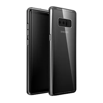 水漾 Glass Samsung Note8 金屬邊框玻璃背蓋保護殼時尚黑