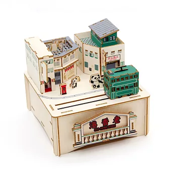 TEAM GREEN® 木質3D拼圖-原色音樂盒: 老香港-舊街小巷