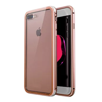 水漾 Glass iPhone 7Plus / 8Plus 5.5吋金屬邊框玻璃背蓋保護殼玫瑰金