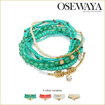 日本Osewaya‎お世話や- 粉彩磨砂堆疊風格手環 -BLUE藍綠色