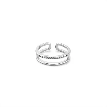 Snatch 簡單生活雙層小鑽戒指 - 銀 / Simple Life Layer Ring - Silver