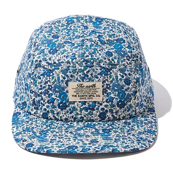 韓國包袋品牌 THE EARTH - LIBERTY CAMP CAP ( L.02) 英國LIBERTY 布花 五分割帽 (02藍款)