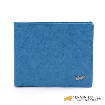 【BRAUN BUFFEL】.德國小金牛 -洛非諾C系列5卡透明窗皮夾 -蔚藍