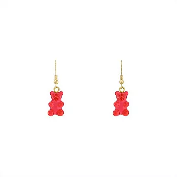 Snatch 小熊軟糖QQ手作耳環 - 櫻桃口味熊 / Snatch QQ Gummy Bear Handmade Earrings - Red