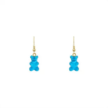 Snatch 小熊軟糖QQ手作耳環 - 蘇打口味熊 / Snatch QQ Gummy Bear Handmade Earrings - Soda Blue