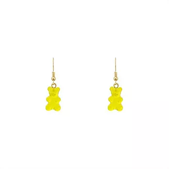 Snatch 小熊軟糖QQ手作耳環 - 鳳梨口味熊 / Snatch QQ Gummy Bear Handmade Earrings - Yellow