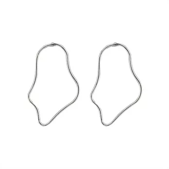 Snatch 變形蟲不規則耳環 - 銀 / Amoeba Ｍelt Earrings - SIlver