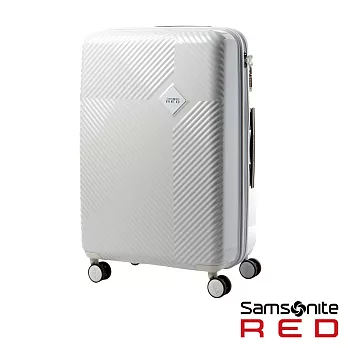 Samsonite RED 25吋KHARRIS 放射線型光澤硬殼TSA行李箱(白)