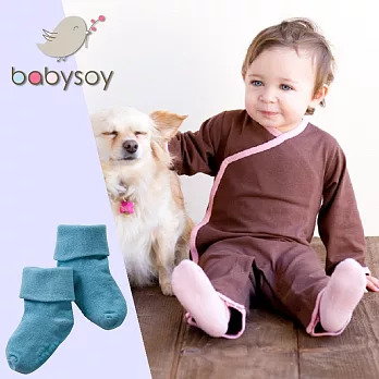 美國 Babysoy 嬰兒防滑素色短襪 147 海洋藍 12-24M