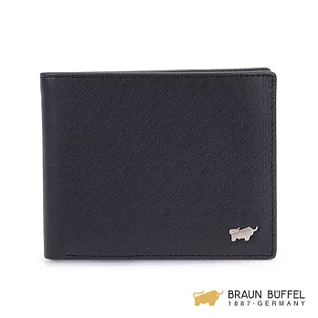 【BRAUN BUFFEL】.德國小金牛 -HOMME-M系列5卡窗格皮夾 - 黯黑