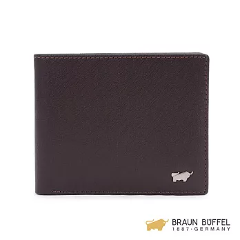 【BRAUN BUFFEL】.德國小金牛 -HOMME-M系列8卡皮夾 -咖啡