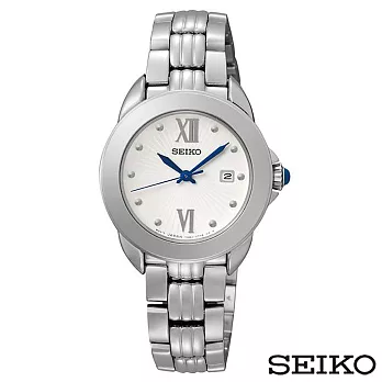 SEIKO精工 優雅簡潔藍寶石水晶女錶 SXDF61