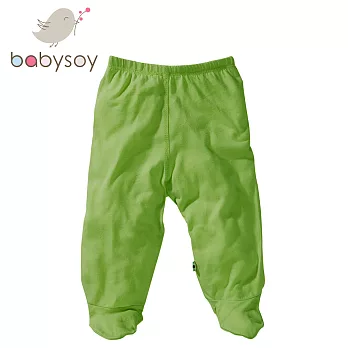 美國 Babysoy有機棉百搭彈性包腳長褲 525 草綠0-3M