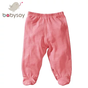 美國 Babysoy有機棉百搭彈性包腳長褲 525 玫瑰粉0-3M