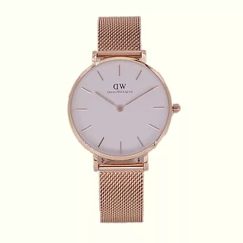 DW Daniel Wellington 經典中的米蘭風格時尚優質腕錶-白+玫瑰金/34mm-DW00100163