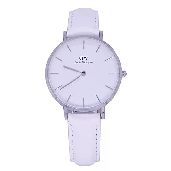 DW Daniel Wellington 經典中的獨特時尚優質皮革腕錶-白/32mm-DW00100190