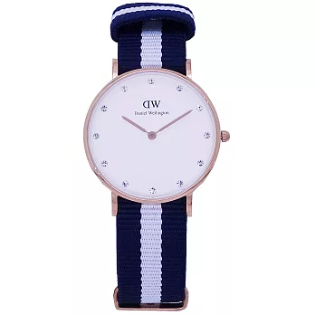 DW Daniel Wellington 經典中的珍貴收藏時尚優質腕錶-帆布+金殼/34mm-0953DW