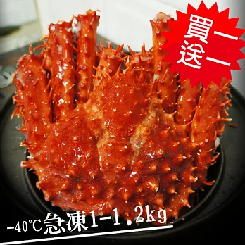 買1送1組【優鮮配】比臉大急凍智利帝王蟹1隻(1-1.2kg/隻)免運組