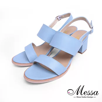 【Messa米莎專櫃女鞋】MIT渡假風情寬帶繫踝涼鞋-藍色 EU39藍色