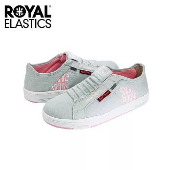 【Royal Elastics】女-Icon Washed 休閒鞋-灰/粉(92372-881)US5灰/粉