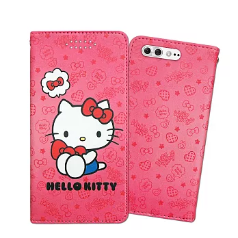 三麗鷗授權 Hello Kitty凱蒂貓 ASUS ZenFone 4 Pro ZS551KL 甜心彩繪磁扣皮套(抱抱凱蒂)