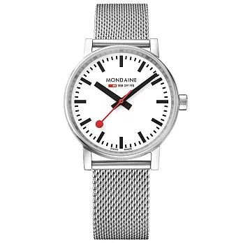 MONDAINE 瑞士國鐵evo2時光走廊腕錶-35mm/米蘭鋼鏈