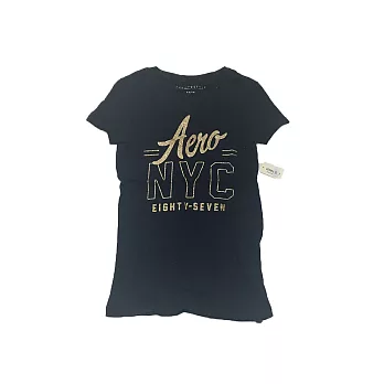 AIU100%【AERO】女款短袖T恤- NYC亮粉 8010黑XS黑