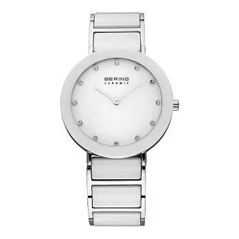 BERING丹麥精品手錶 晶鑽刻度陶瓷錶系列 白35mm