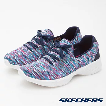 SKECHERS 女款 GO Walk 4 健走鞋14902 NVMT / 美國品牌、網布鞋面、避震、輕量US6海軍藍-多彩