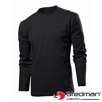 【德國STEDMAN】ST2130 圓領精梳棉質長T-男S黑