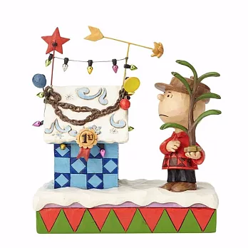 《Enesco精品雕塑》SNOOPY 查理布朗裝飾聖誕小屋塑像-Charlie Brown’s Christmas(Peanuts by Jim Shore)
