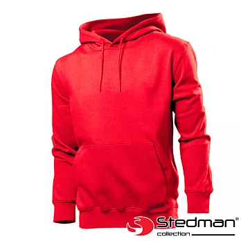 【德國STEDMAN】ST4100 棉柔感素色連帽Ｔ-男M紅